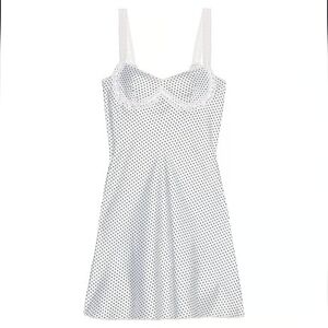 Frankie's Bikinis White Polka Dot Chemise